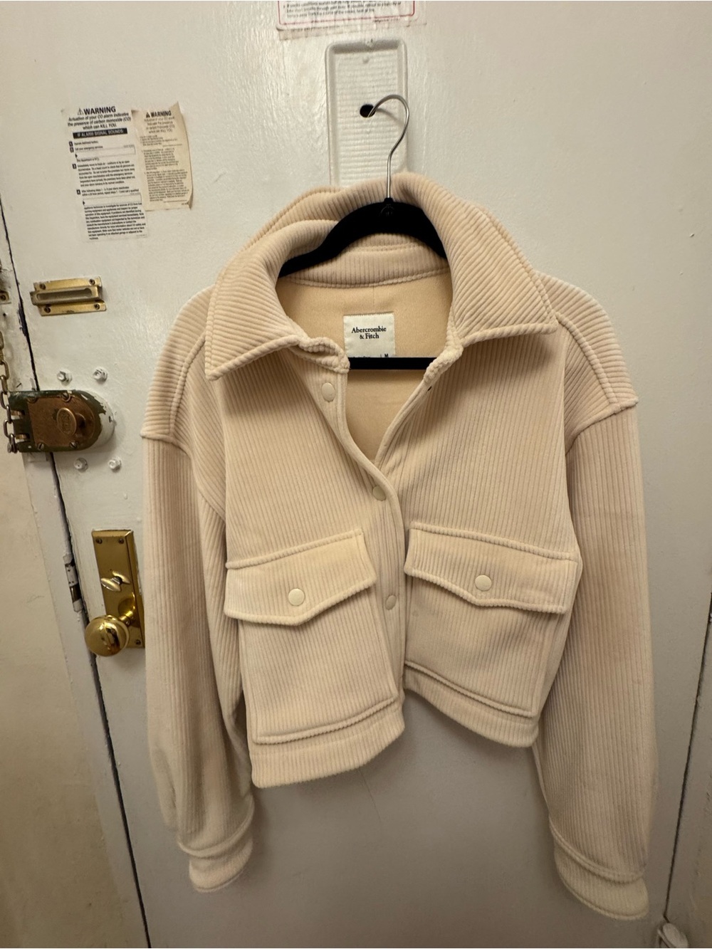 Abercrombie & Fitch Cream Corduroy Shacket Jacket - Picture 2 of 5
